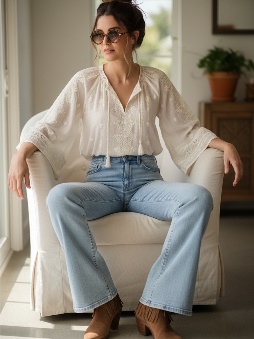 sofia by sofia vergara Light Blue High-Rise Mega Flare Jeans